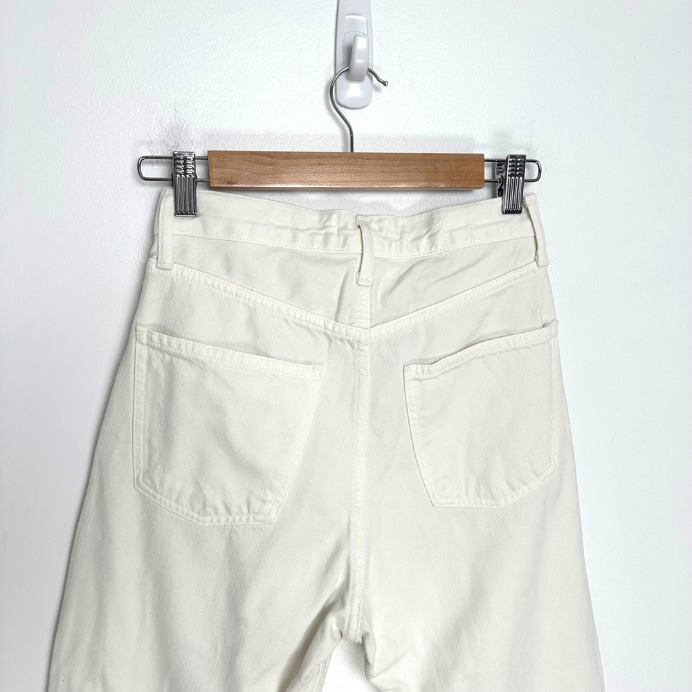 Agolde 90's Crop Mid Rise Straight Jeans Fortune Cookie White A173C-1183 - Picture 7 of 14